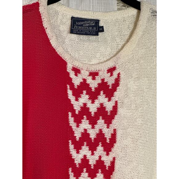 Vintage Knit‎ Red White Geometric Coogi Like Designer 1980s 70s Sweater Vest - Picture 2 of 10